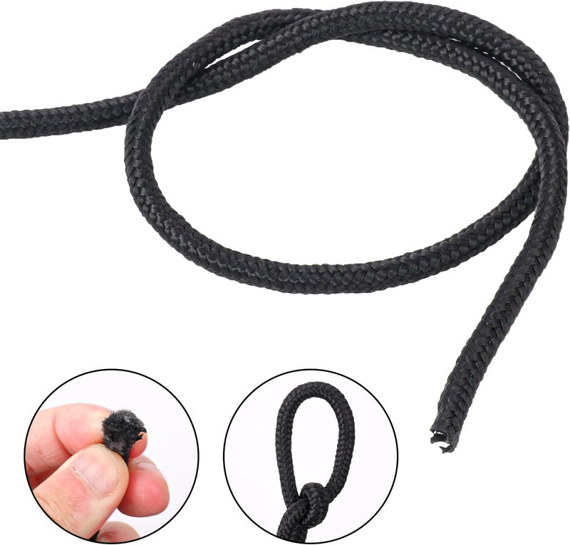 IHDYPPEW 500 Feet 1/4 Inch Black Polyester Rope, 6 mm Polypropylene Utility Rope for Kayaking, Camping, Home Decor - Image 3